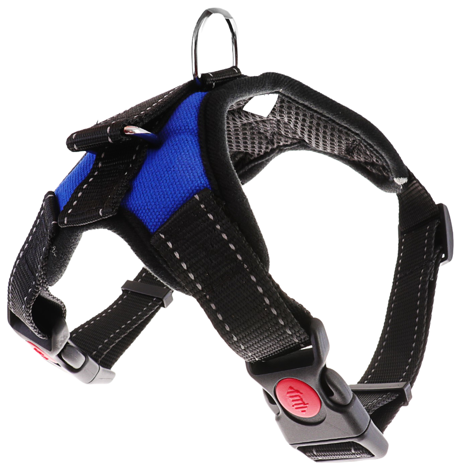 

Шлейка для собак Пижон светоотражающая, синяя, M, обхват шеи 39-46 см, ог 43-54 см, Синий