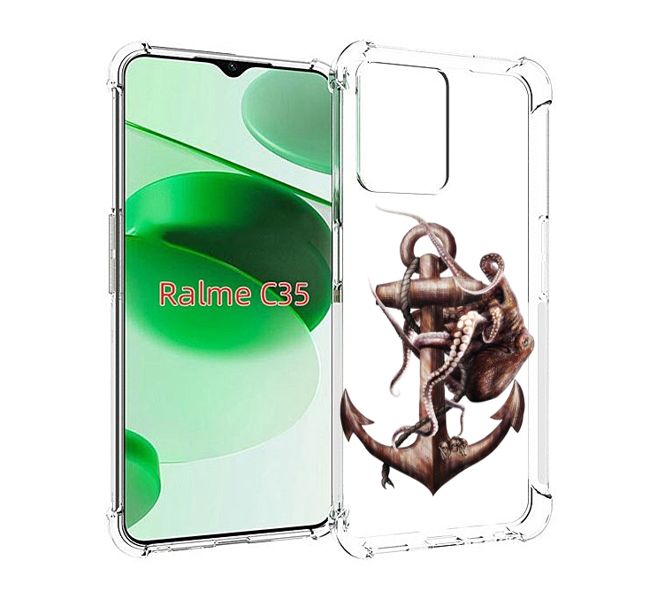 

Чехол MyPads ржавый якорь для Realme C35 / Narzo 50A Prime, Прозрачный, Tocco