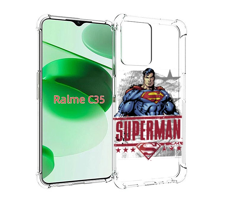 

Чехол MyPads рисунок супермен для Realme C35 / Narzo 50A Prime, Прозрачный, Tocco