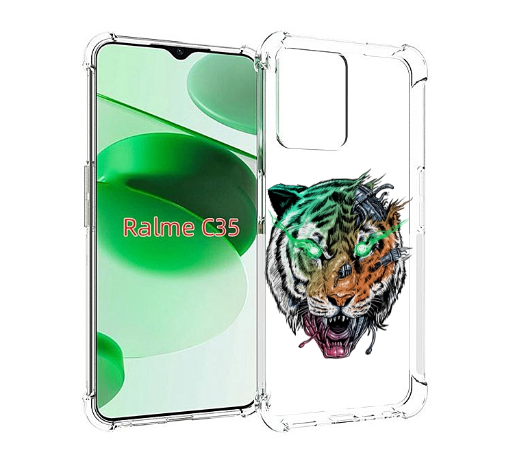 

Чехол MyPads робо-тигр для Realme C35 / Narzo 50A Prime, Прозрачный, Tocco