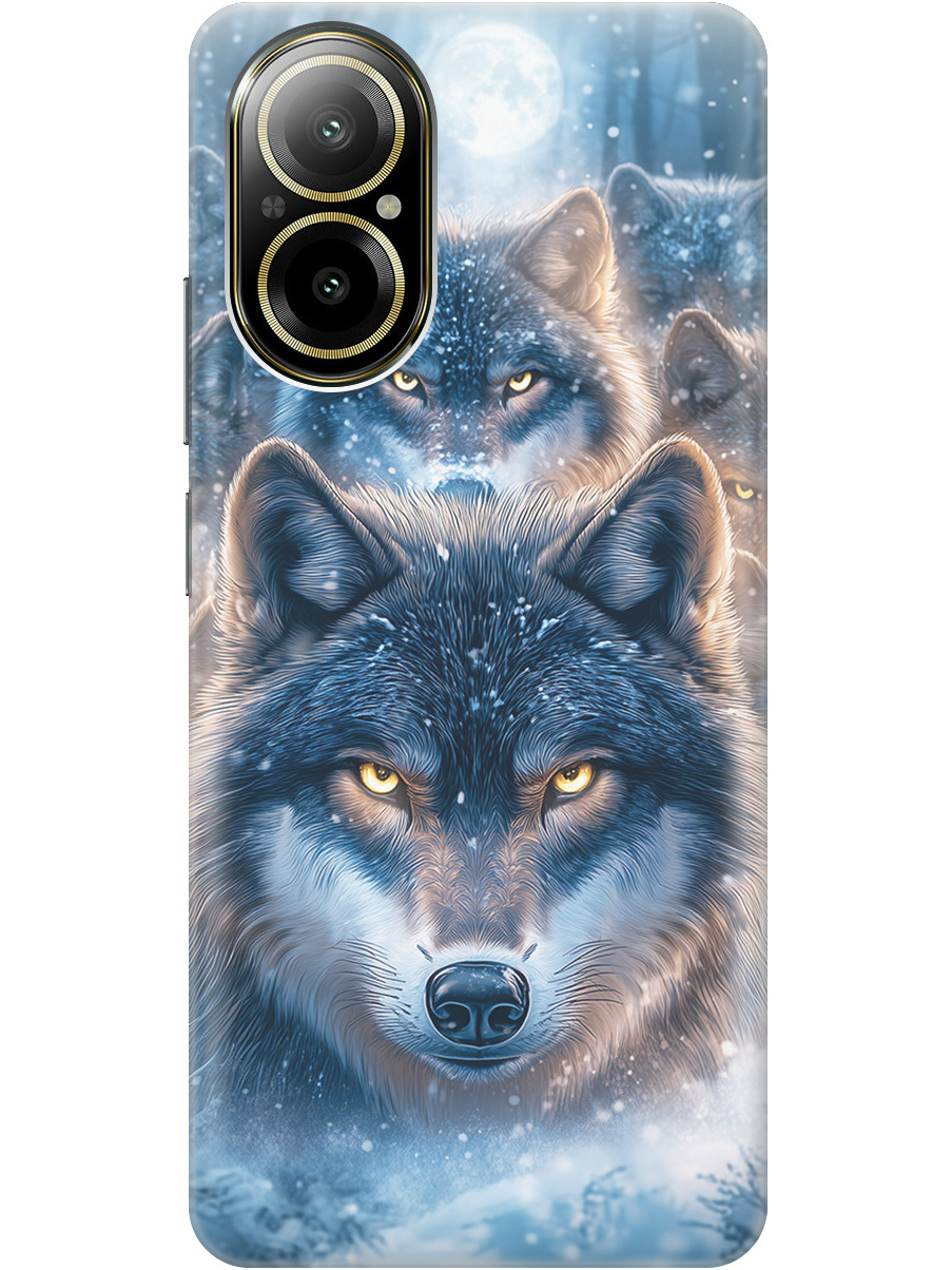 

Силиконовый чехол на Realme C67 с принтом "Стая волков", Прозрачный;голубой;синий;черный, 780484613