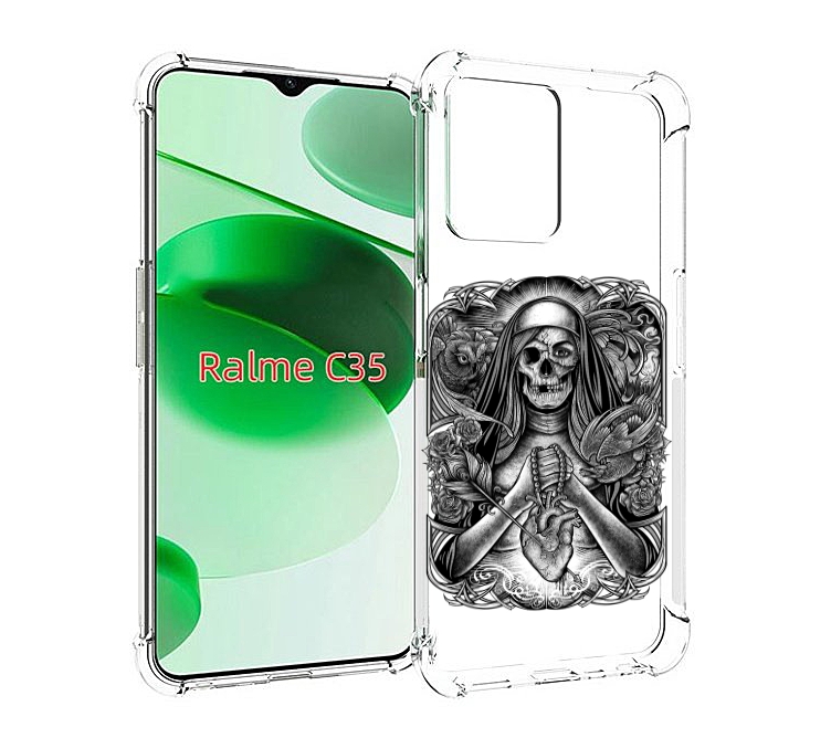 

Чехол MyPads скелет с сердцем для Realme C35 / Narzo 50A Prime, Прозрачный, Tocco