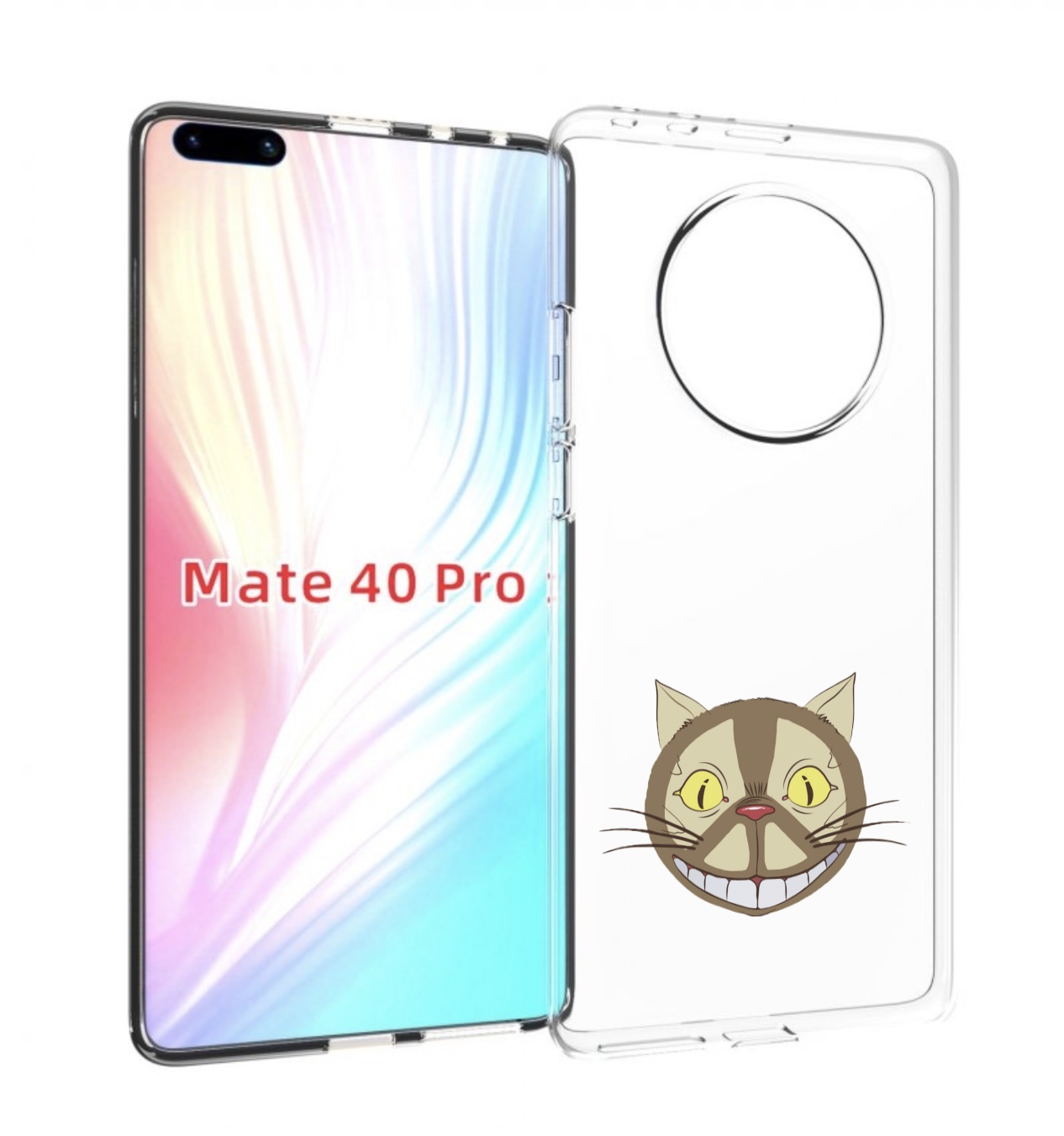 

Чехол MyPads Чеширский кот для Huawei Mate 40 Pro (NOH-NX9), Прозрачный, Tocco