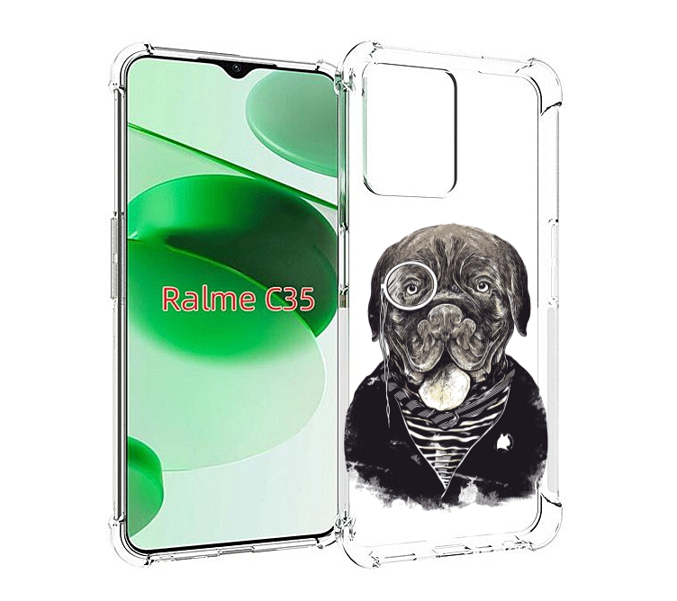 

Чехол MyPads солидный песик для Realme C35 / Narzo 50A Prime, Прозрачный, Tocco