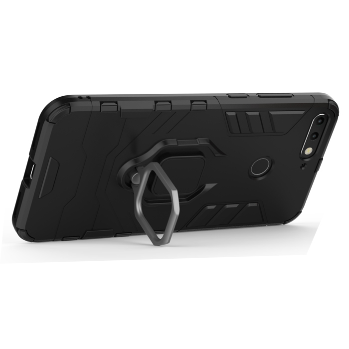 фото Чехол с кольцом panther case для huawei honor 7a pro / honor 7c / y6 prime (2018) black panther