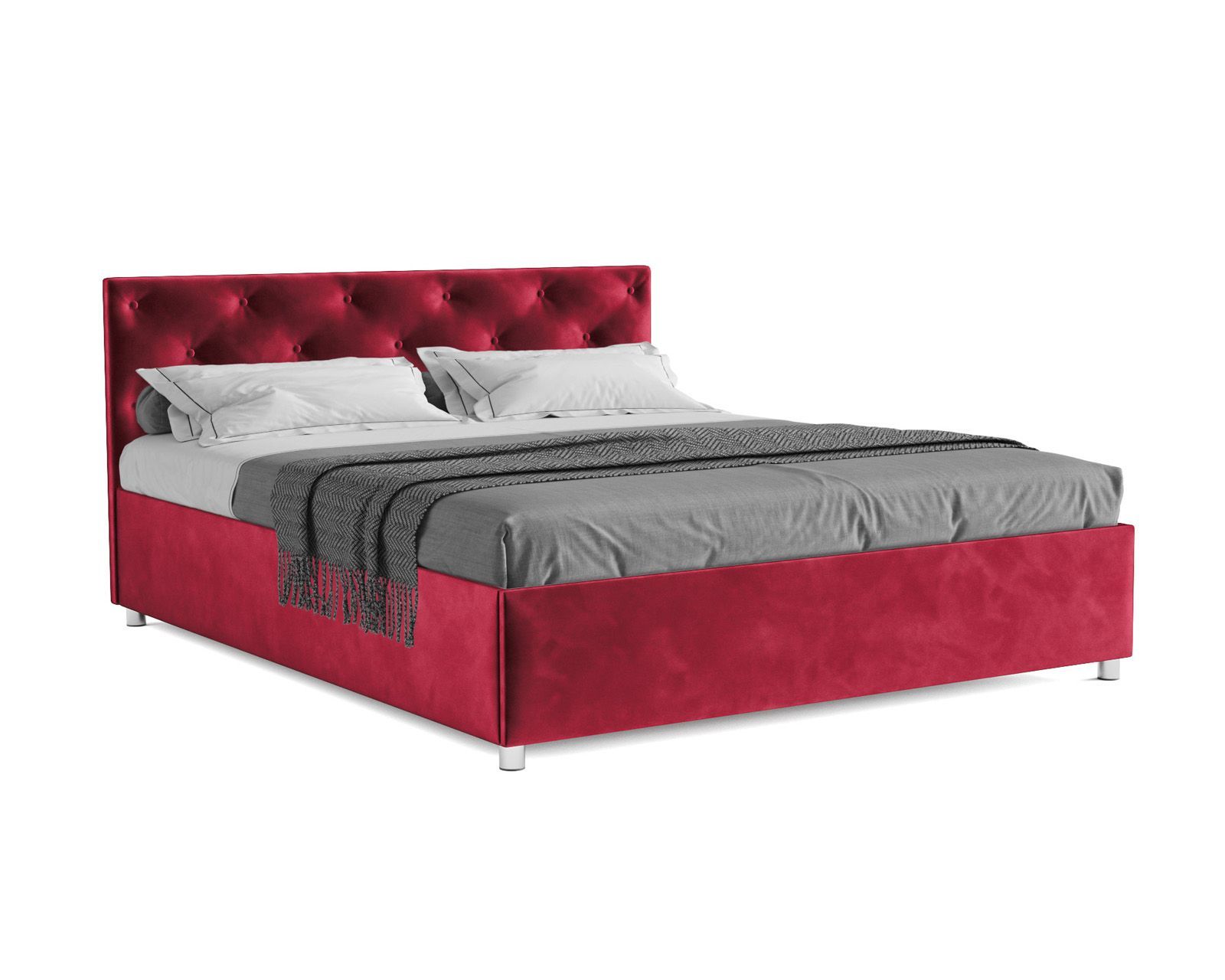 

Кровать полутораспальная Mebel-ars Классик 140х190, бархат красный STAR VELVET 3 DARK RED, Классик