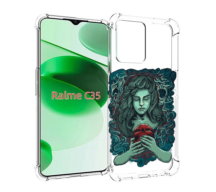 

Чехол MyPads спящая девушка для Realme C35 / Narzo 50A Prime, Прозрачный, Tocco