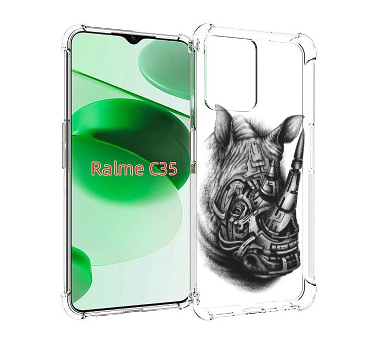 

Чехол MyPads стальной носорог для Realme C35 / Narzo 50A Prime, Прозрачный, Tocco