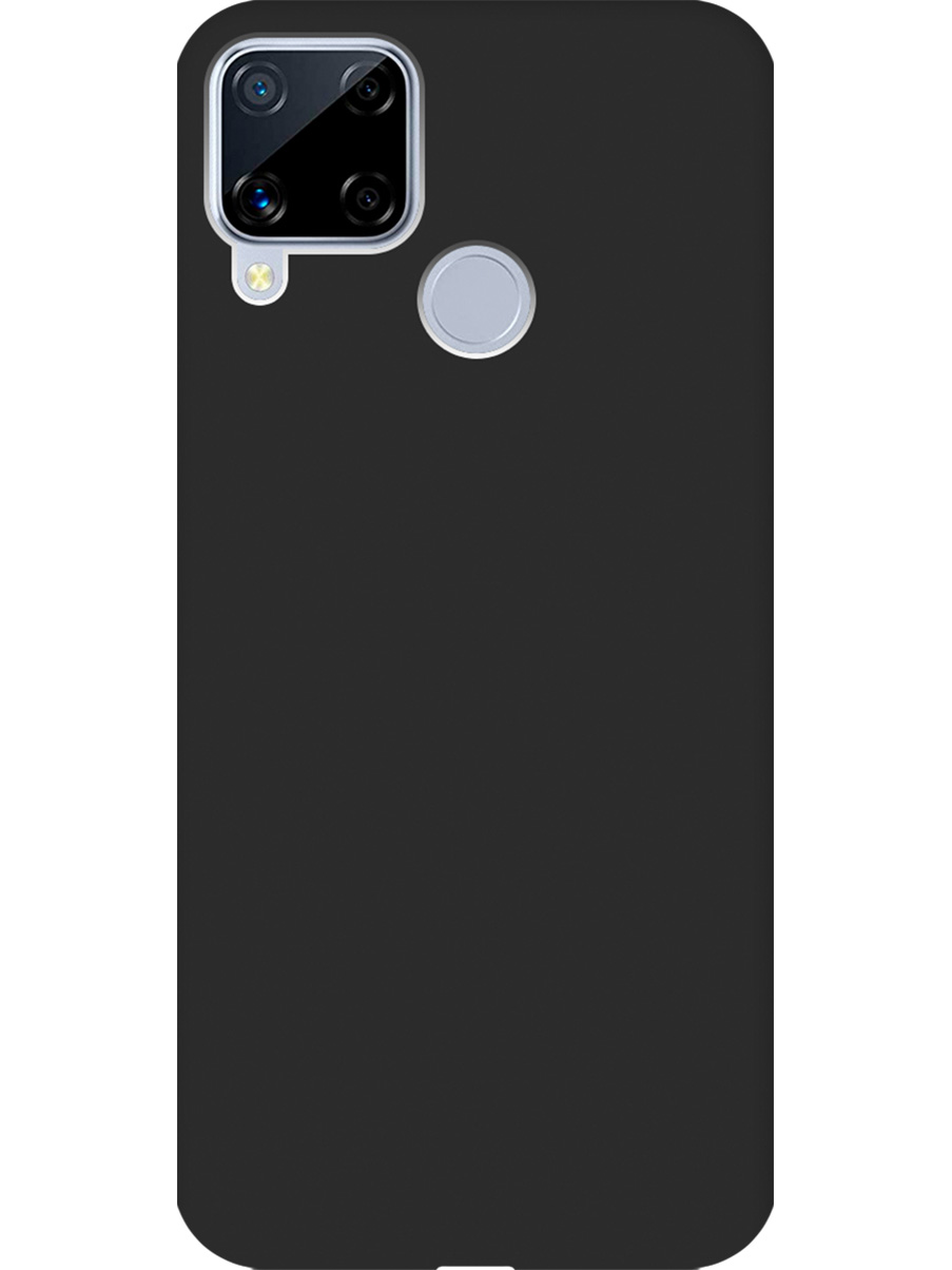 

Силиконовый чехол на Realme C15/C25 матовый черный, 726149813