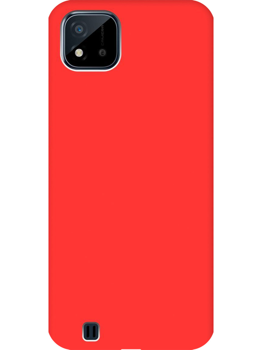 

Силиконовый чехол на Realme C20/C11 (2021) матовый красный, 726147421