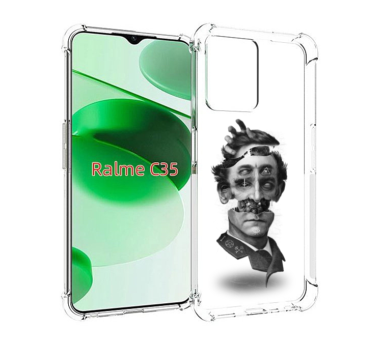 

Чехол MyPads страшное лицо абстракция для Realme C35 / Narzo 50A Prime, Прозрачный, Tocco