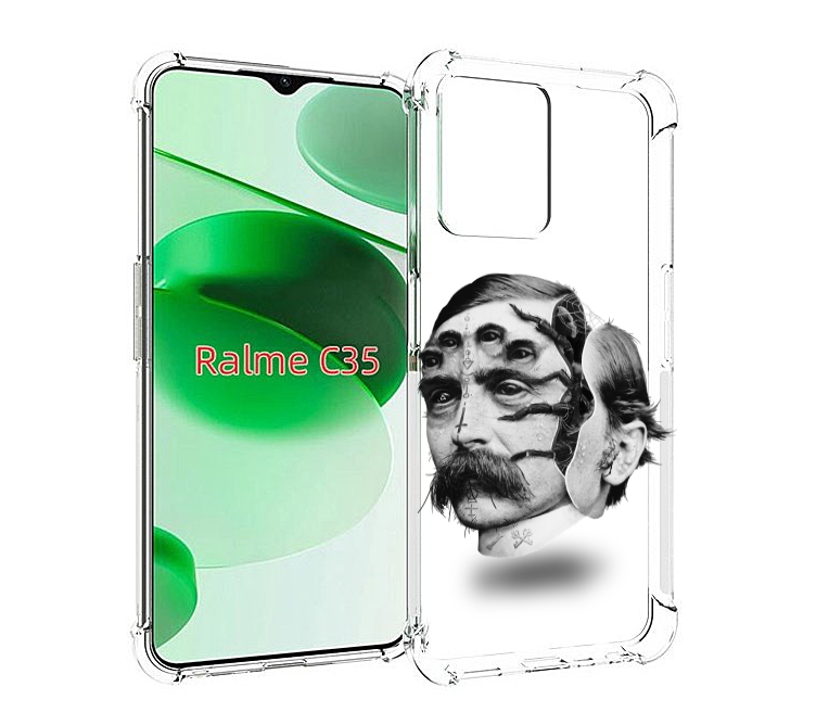 

Чехол MyPads страшное лицо мужчины для Realme C35 / Narzo 50A Prime, Прозрачный, Tocco