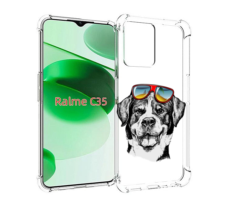 

Чехол MyPads счастливая собака для Realme C35 / Narzo 50A Prime, Прозрачный, Tocco