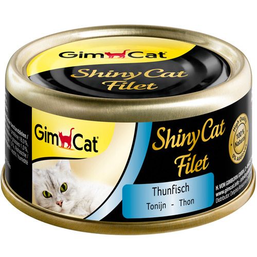 фото Влажный корм для кошек gimpet shiny cat filet , тунец, 24шт, 70г