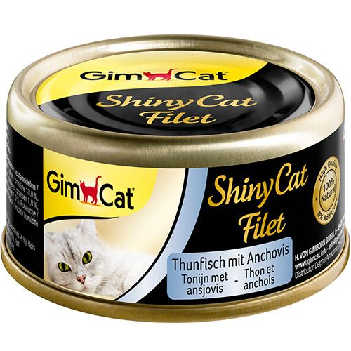 фото Влажный корм для кошек gimpet shiny cat filet , тунец, 24шт, 70г