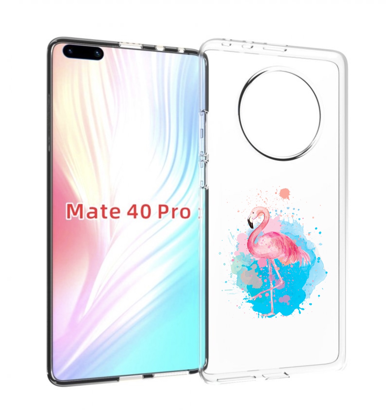 

Чехол MyPads акварельное-фламинго для Huawei Mate 40 Pro (NOH-NX9), Прозрачный, Tocco