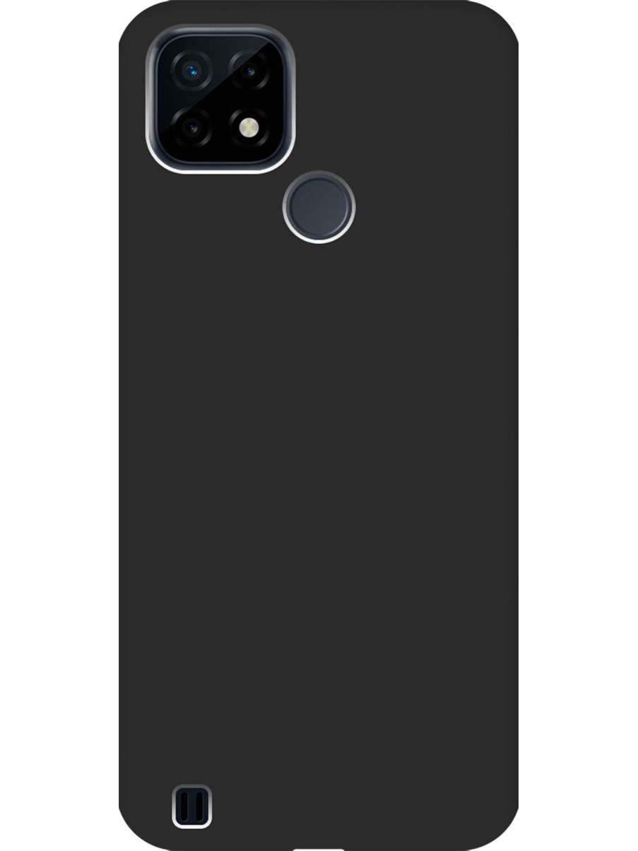 

Силиконовый чехол на Realme C21 матовый черный, 726147513