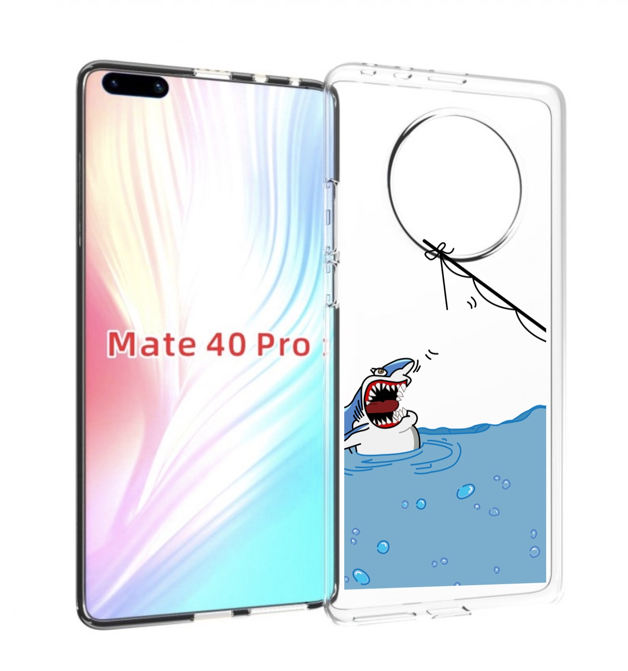 

Чехол MyPads акула-рисунок для Huawei Mate 40 Pro (NOH-NX9), Прозрачный, Tocco