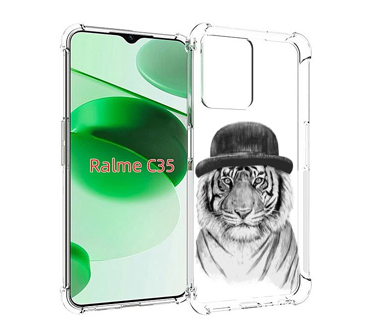 

Чехол MyPads тигр британец для Realme C35 / Narzo 50A Prime, Прозрачный, Tocco