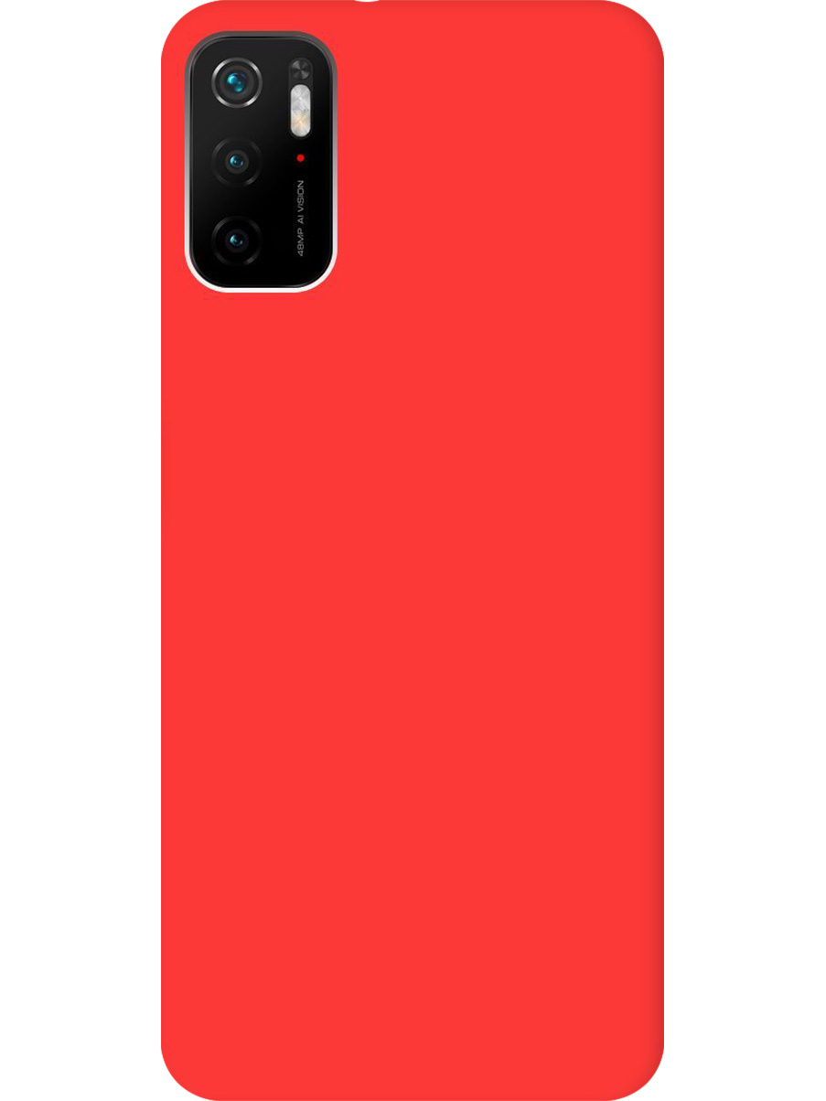 

Силиконовый чехол на Xiaomi Redmi Note 10T / Poco M3 Pro матовый красный, 730837121