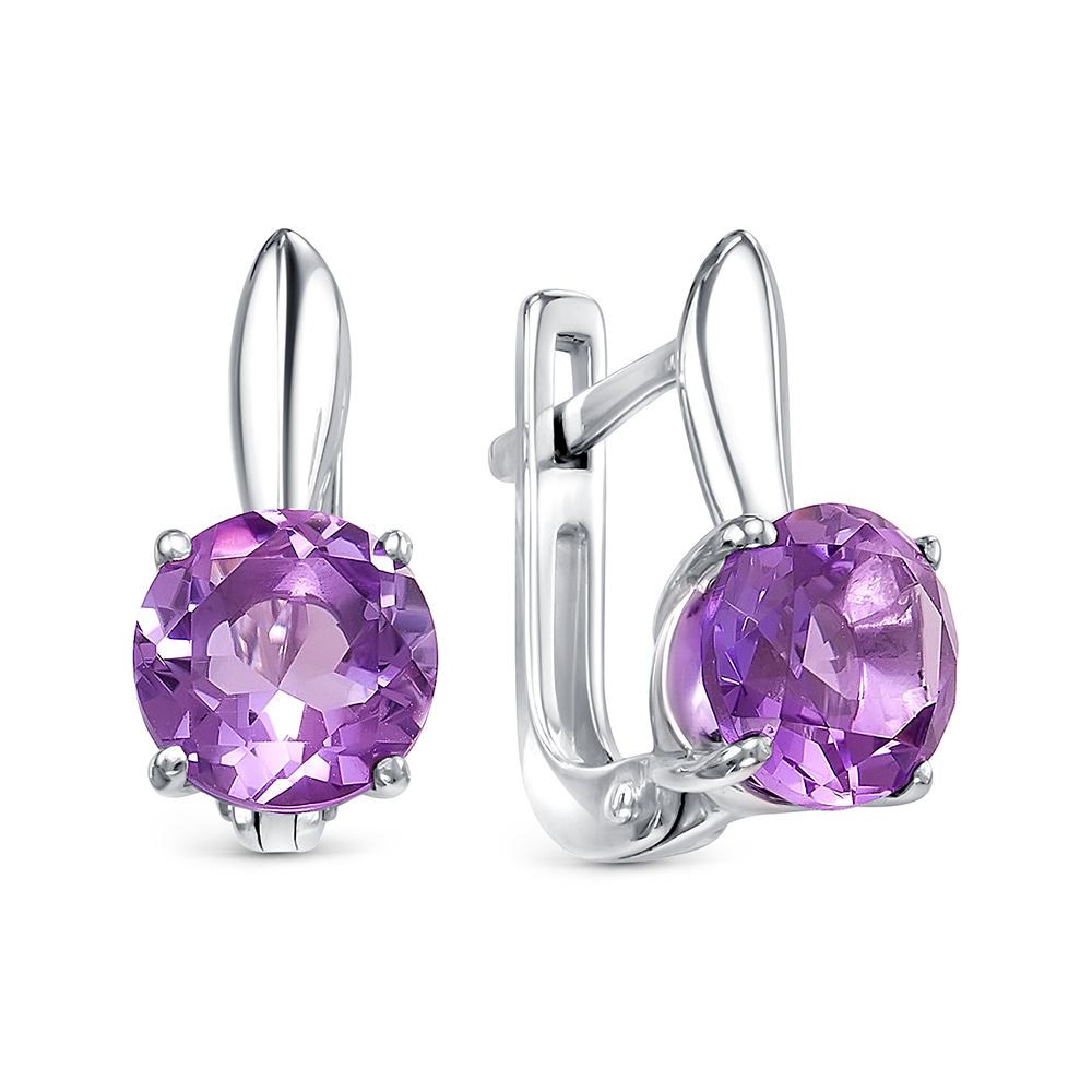 

Серьги из серебра с аметистом АЛЬКОР 02-1465/00АМ-00, 02-1465/00АМ-00