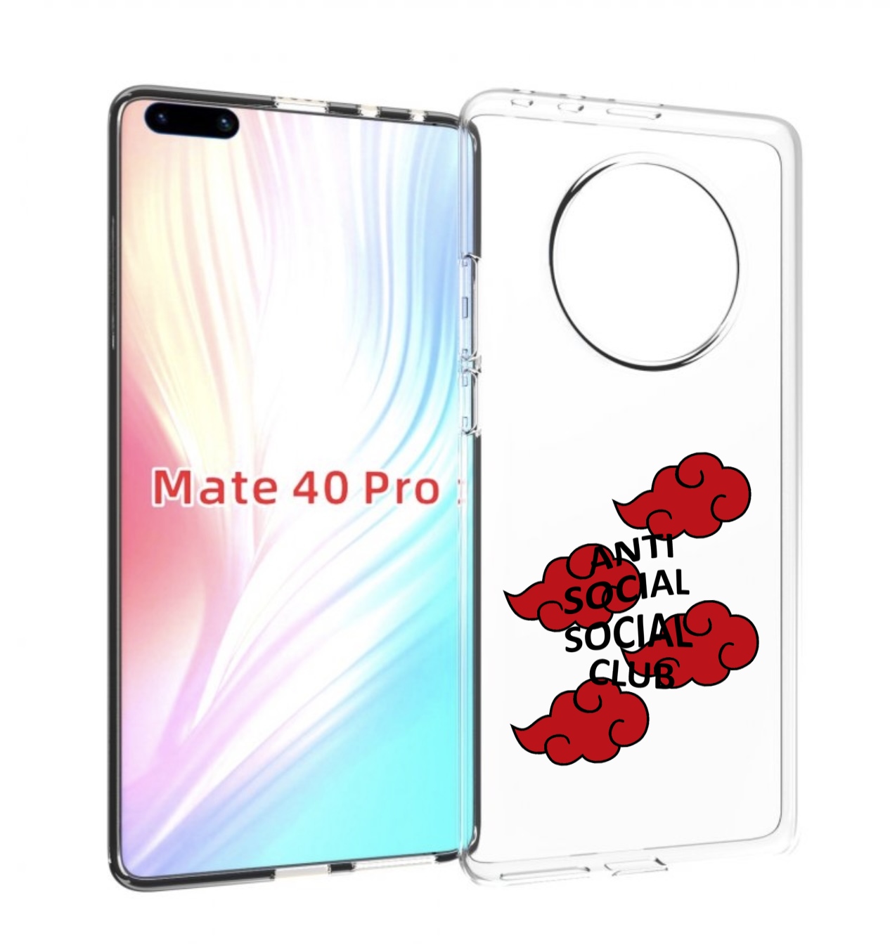 

Чехол MyPads анти-социал-социал-клаб для Huawei Mate 40 Pro (NOH-NX9), Прозрачный, Tocco