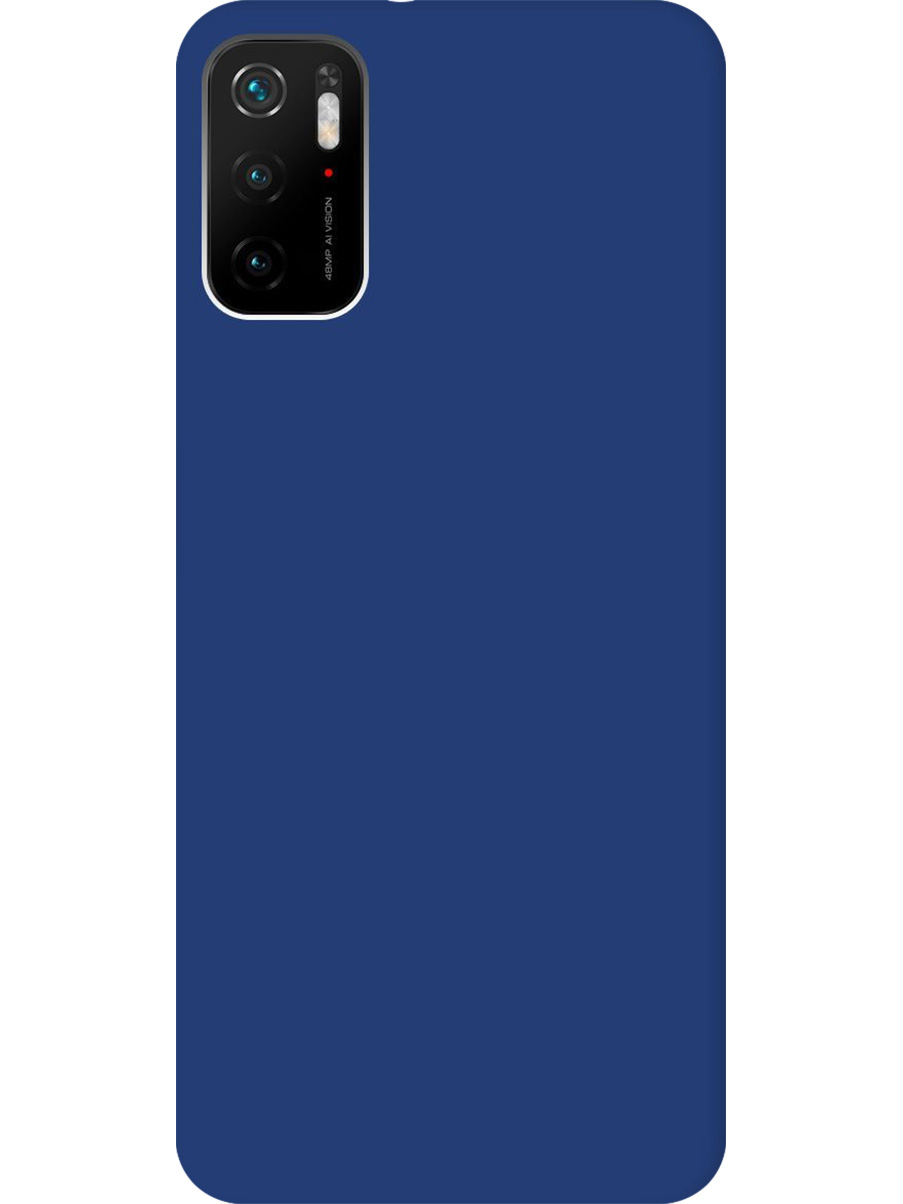 

Силиконовый чехол на Xiaomi Redmi Note 10T / Poco M3 Pro матовый синий, 730837113