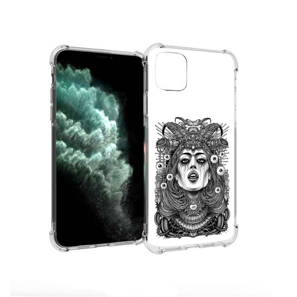 

Чехол MyPads Tocco для Apple iPhone 11 Pro Max портрет девушки черно белый, Прозрачный, Tocco