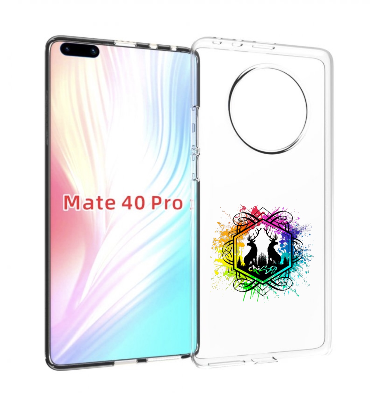 

Чехол MyPads арт-с-оленями для Huawei Mate 40 Pro (NOH-NX9), Прозрачный, Tocco