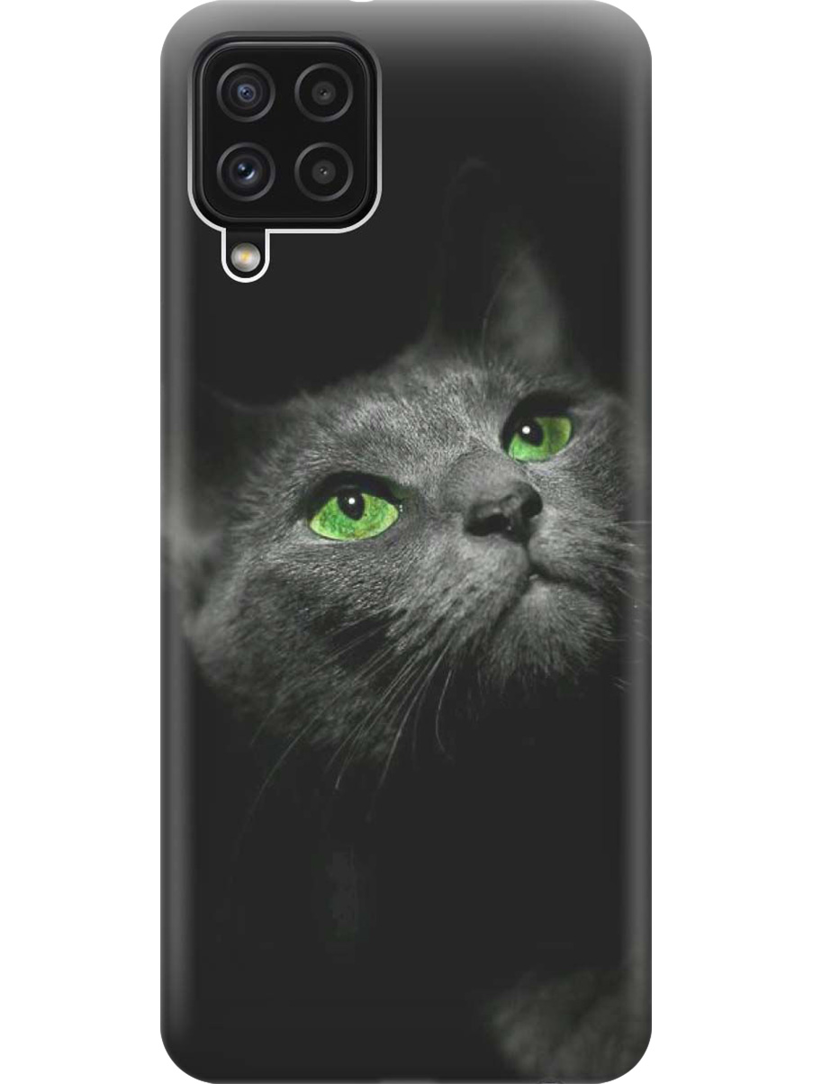 

Силиконовый чехол на Samsung Galaxy A22/M32/M22 с принтом "Зеленоглазая кошка", Прозрачный;зеленый;серый;черный, 730829511