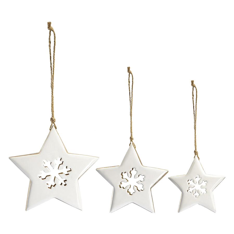 Набор елочных украшений Winter stars из коллекции New Year Essential, 3 шт.