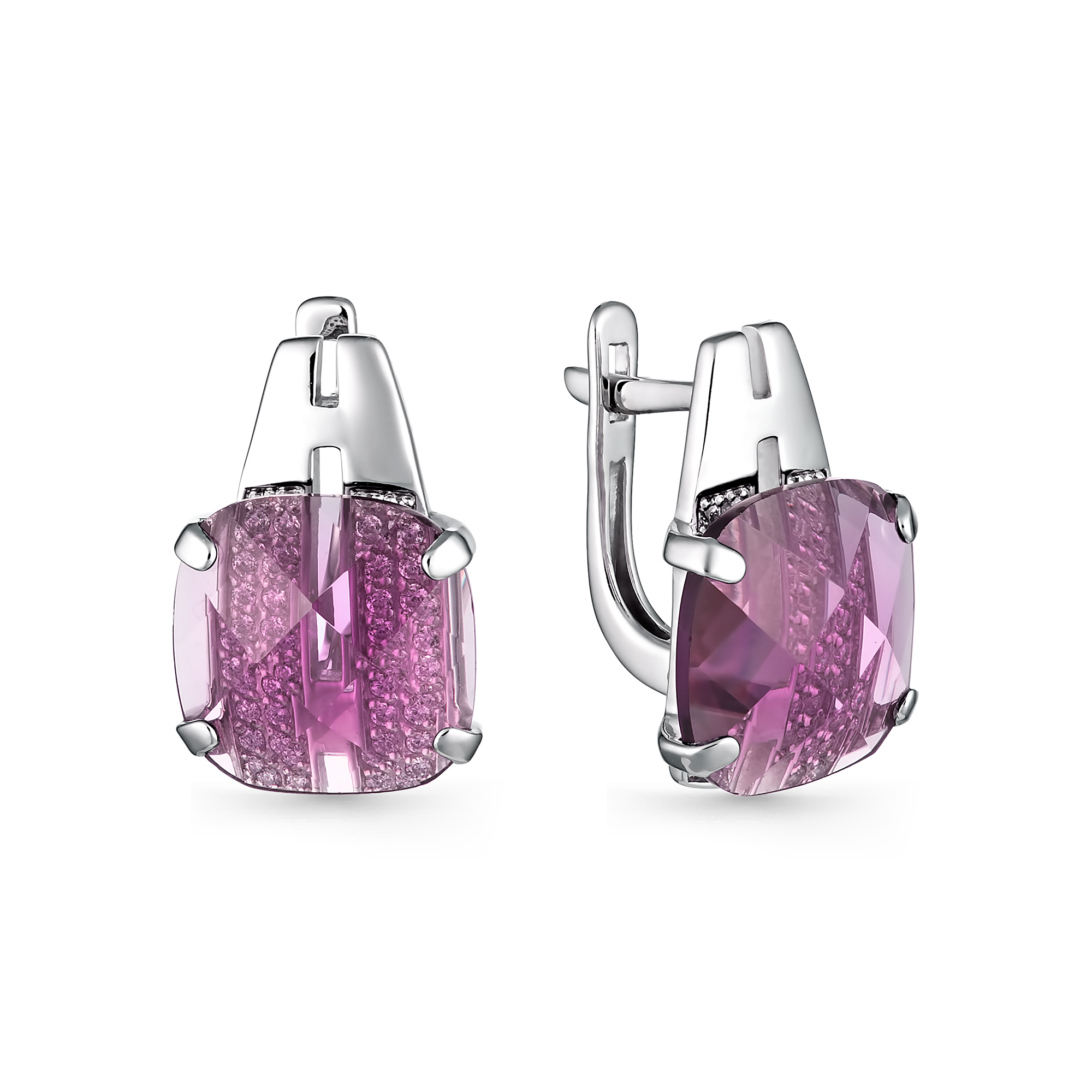 

Серьги из серебра с аметистом и фианитом АЛЬКОР 02-0632/00АК-00, 02-0632/00АК-00