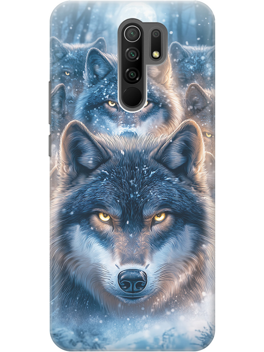 

Силиконовый чехол на Xiaomi Redmi 9 с принтом "Стая волков", Прозрачный;голубой;синий;черный, 723276713