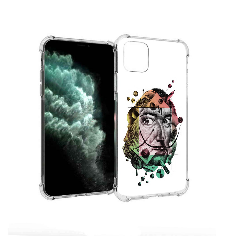 

Чехол MyPads Tocco для Apple iPhone 11 Pro Max разноцветное лицо абстракция, Прозрачный, Tocco