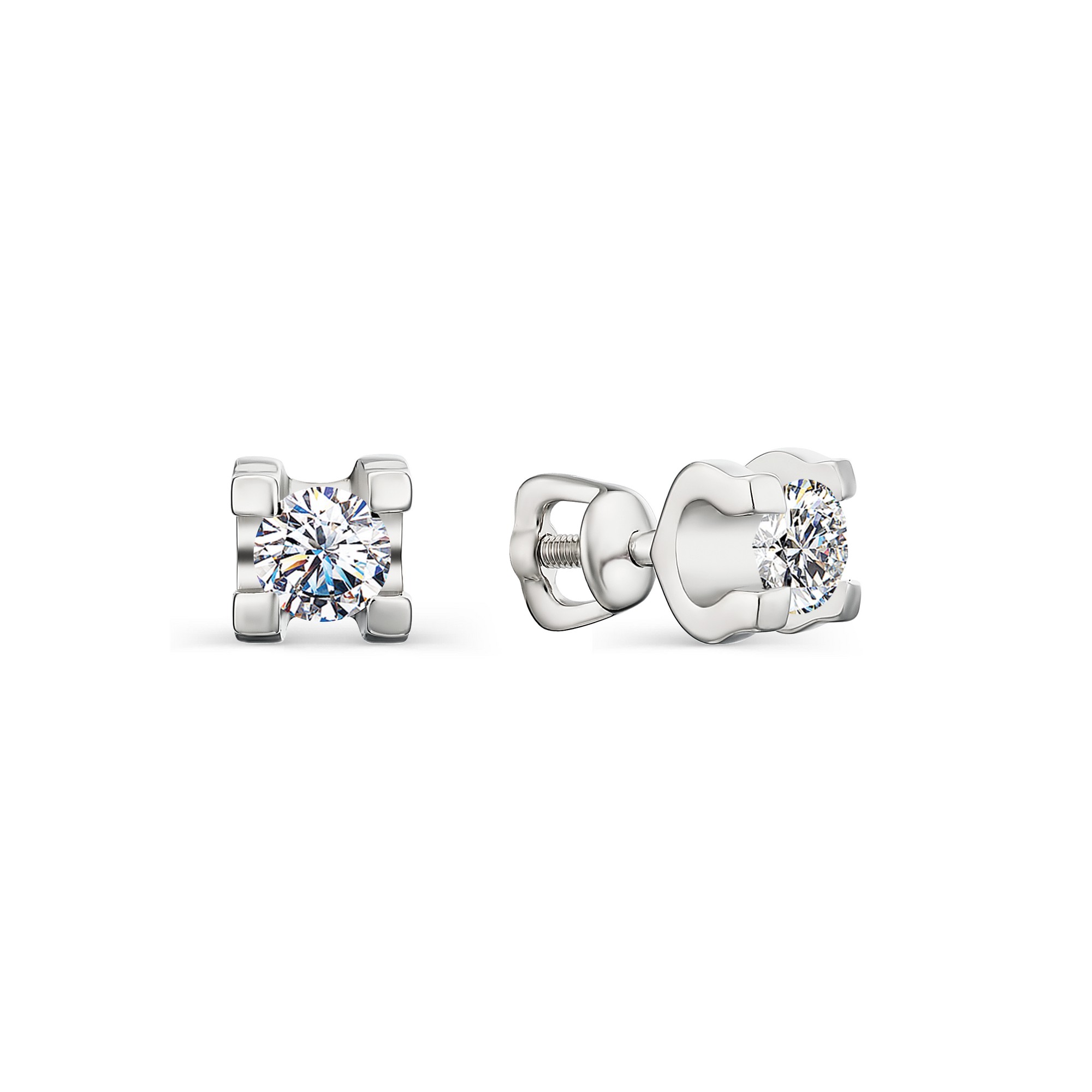 

Серьги-пусеты из серебра с фианитом АЛЬКОР 02-1253/00КЦ-00, 02-1253/00КЦ-00