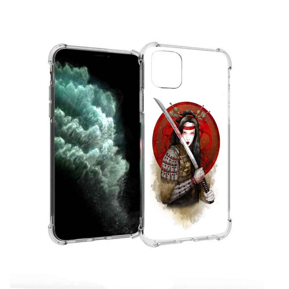 

Чехол MyPads Tocco для Apple iPhone 11 Pro Max рисованная девушка с катаной, Прозрачный, Tocco