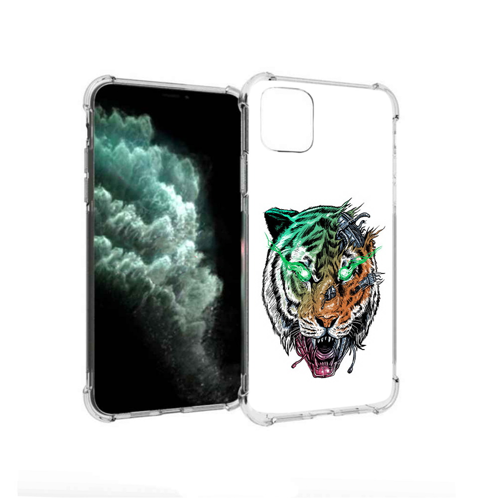 

Чехол MyPads Tocco для Apple iPhone 11 Pro Max робо-тигр (PT142698.615.584), Прозрачный, Tocco