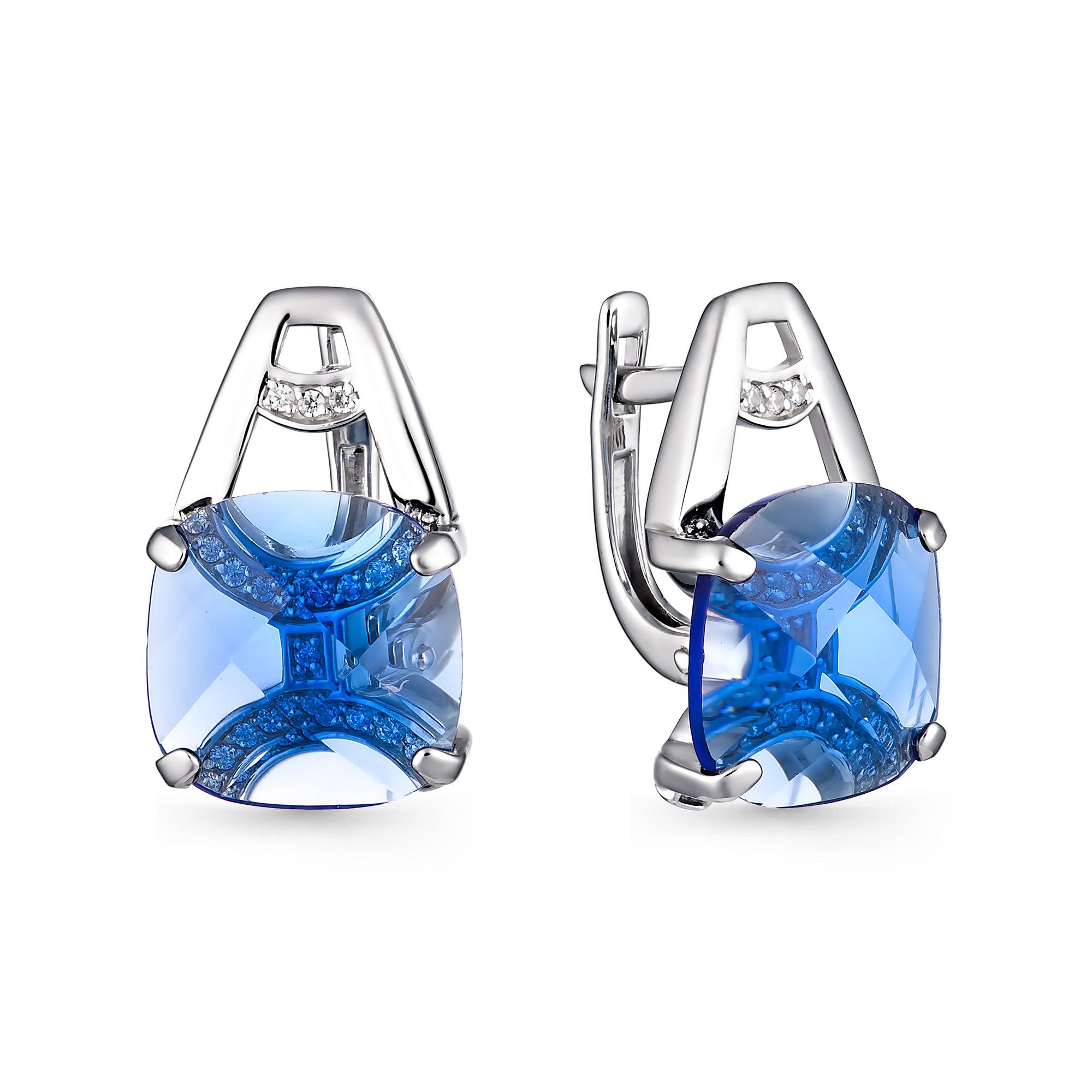 

Серьги из серебра с фианитом АЛЬКОР 02-0634/00КС-00, 02-0634/00КС-00