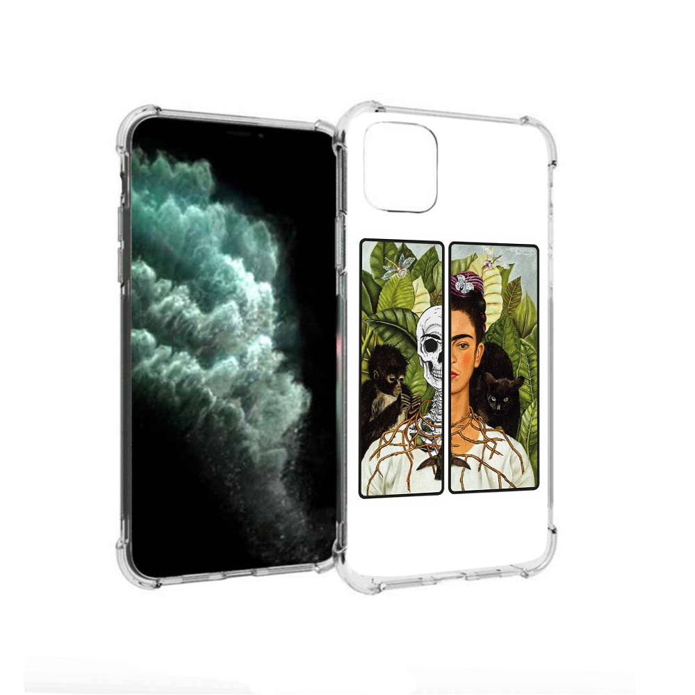 

Чехол MyPads Tocco для Apple iPhone 11 Pro Max сдвоенная картинка девушка скелет, Прозрачный, Tocco