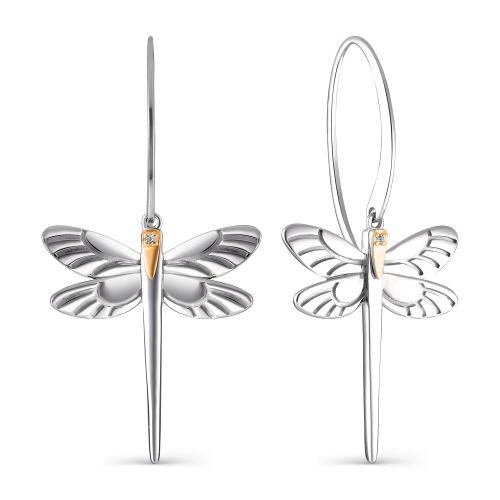 

Серьги из серебра и золота с бриллиантом АЛЬКОР 02-2062/000Б-00, 02-2062/000Б-00