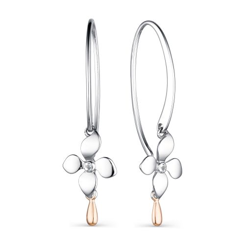 

Серьги из серебра и золота с бриллиантом АЛЬКОР 02-2065/000Б-00, 02-2065/000Б-00