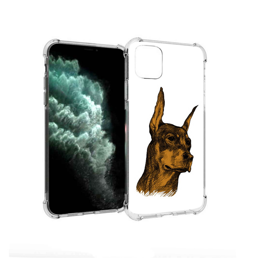 

Чехол MyPads Tocco для Apple iPhone 11 Pro Max скетч доберман (PT142698.615.605), Прозрачный, Tocco