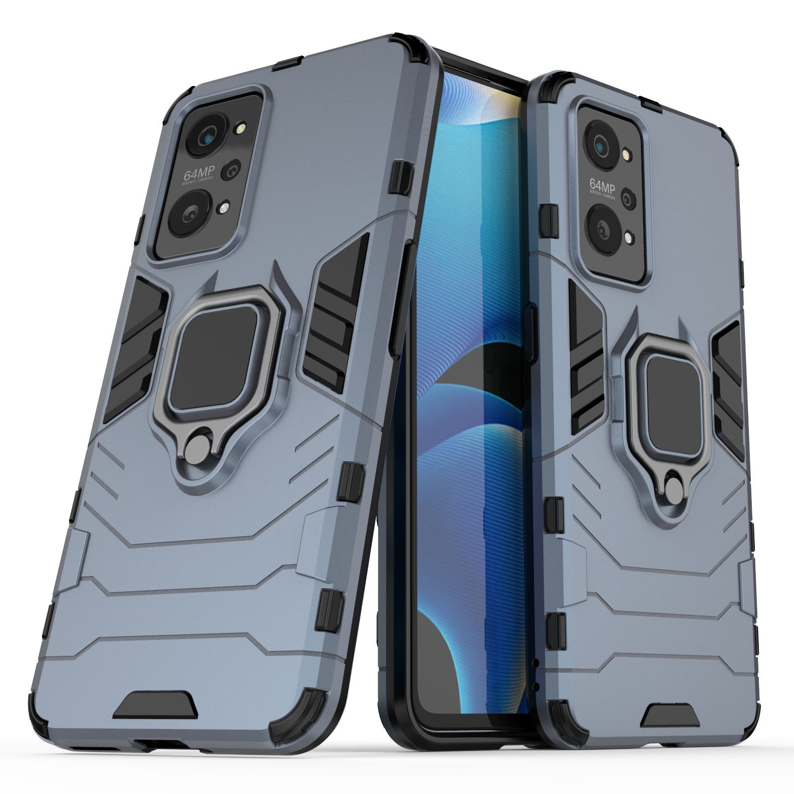 

Противоударный чехол-бампер MyPads для Realme GT Neo2 синий, Heavy