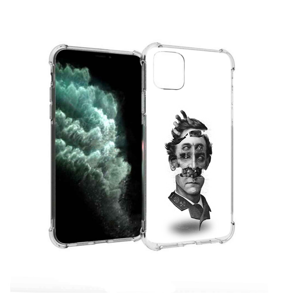 

Чехол MyPads Tocco для Apple iPhone 11 Pro Max страшное лицо абстракция (PT142698.615.628), Прозрачный, Tocco