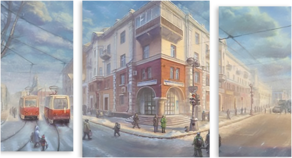 

Картина модульная на холсте Модулка Старый город 120x69 см, 2263
