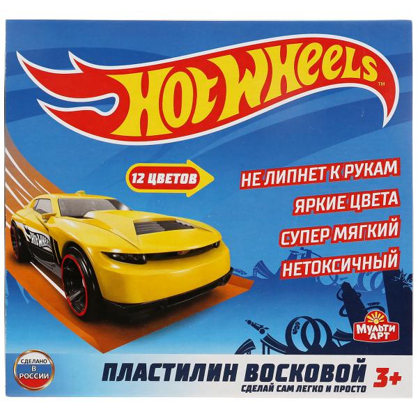 фото Hot wheels пластилин восковой, 12 цв (180 г) multiart multi art