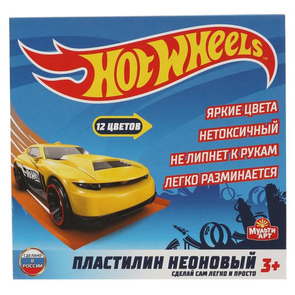 HOT WHEELS Пластилин неон, 12 цв (180 г) MULTIART