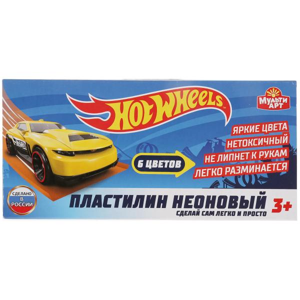 фото Hot wheels пластилин неон, 6 цв (90 г) multiart multi art