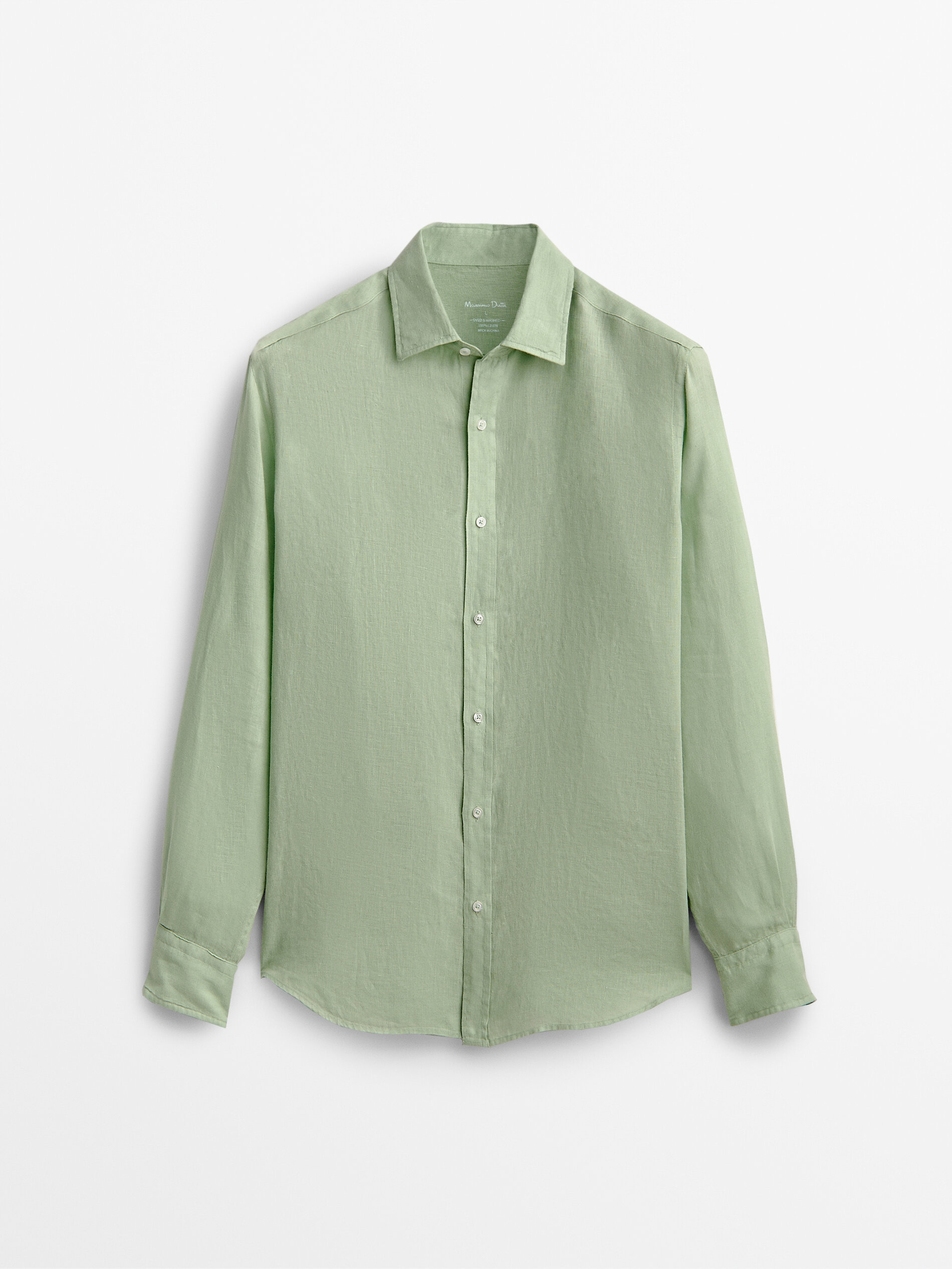 

Рубашка мужская Massimo Dutti 00155446526 зеленая 2XL, 00155446526