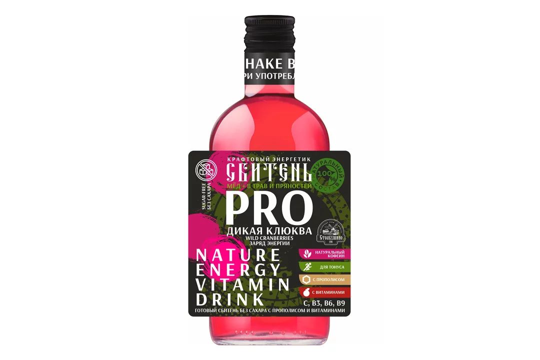 Энергетический напиток Столбушино Сбитень Pro клюква газированный 0,25 л